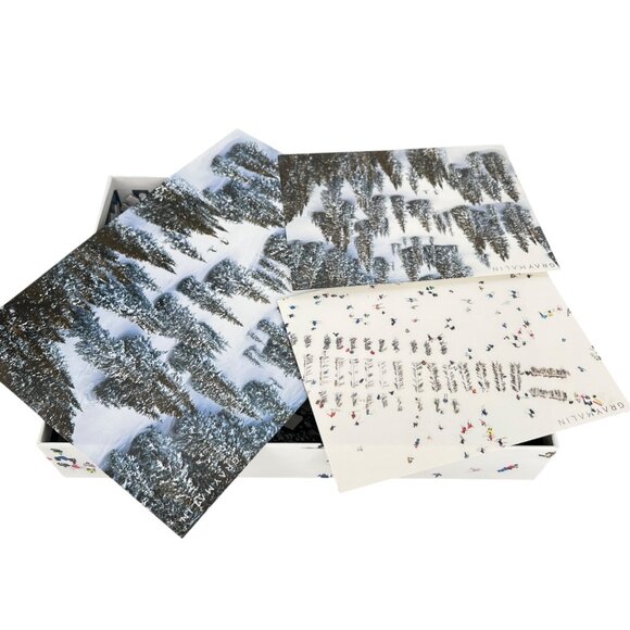 Gray Malin Skiing Winter Double-Sided Puzzle 500 Pieces With Postcards - Picture 11 of 14